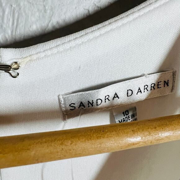 Sandra Darren Sleeveless Fit & Flare Dress Ivory Career Casual DIY - 10 - Picture 3 of 6